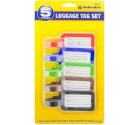 Marksman 10Pc Luggage Tag Set Travel Holiday Suitcase Address Name Label Multi Purpose