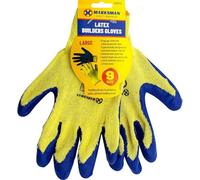 Marksman 12 Pairs Latex Coated Builders Garden Work Gardening Gloves Large Multi Use