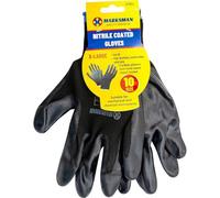 Marksman 12 Pairs Nitrile Coated Gloves Gardening Work Mechanic Builders Grip X-Large