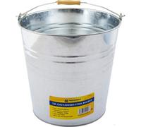 Marksman 12L Galvanised Steel Bucket With Wooden Handle Water Coal Multi Purpose