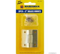 Marksman 12Pc 2" Heavy Duty Brass Hinges Doors Gates Outdoor Indoor Screws Included