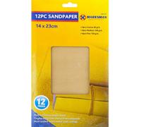 Marksman 2 X 12Pc Sandpaper Sheets 14Cm X 23Cm Sanding Metal Wood Plastic Walls Ceilings
