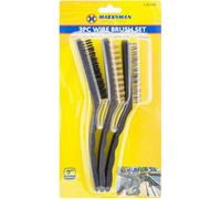 Marksman 2 X Pack Of 3 Wire Brush Set 9 Inch Brass Bristle Cleaning Tool Metal Rust Remover Nylon