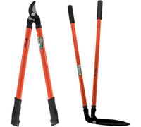 Marksman 2Pc Long Handle Lopper & Lawn Shears Carbon Steel Gardening Soil Cutter Farm Set Grass Edge Cultivating All Types Of Soil