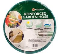 Marksman 30 Metre Garden Hose Pipe Reel Reinforced Tough Outdoor Water Hosepipe Green 30M Watering Gardening Hand Tool Long Lasting Durable