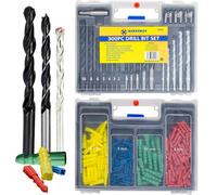 Marksman 300Pc Drill Bit Set With Case Drilling Tools Kit Hss Drill Masonry All Purpose