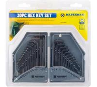 Marksman 30Pcs Hex Key Allen Key Long Set With Hard Storage Case Metric And Imperial Diy Hand Tool Kit