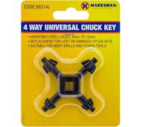 Marksman 4 Way Chuck Key Sds Electric Drill Universal Fit Tool Multi Purpose