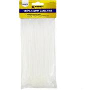 Marksman 450Pc White Plastic Cable Ties Long Wide Long Zip Wrap Tidy Organiser Wires