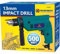 Marksman 500 Watt Impact Drill Building Construction Power Tools Single Speed 13mm
