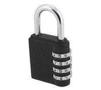 Marksman 59133C 4 Digit Combination Padlock - Zinc Alloy, Black, 40mm