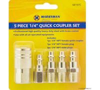 Marksman 5Pc Brass Quick Coupler Connector Set Air Hose Line Compressor Connection