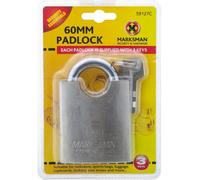 Marksman 60mm Heavy Duty Padlock With 3 Keys Security Lock Luggage Locker Bag Shed Strong & Durable