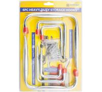 Marksman 6Pc Storage Hooks Wall Mounted, Ladder Garage Shed Bike Wall Hooks Heavy Duty