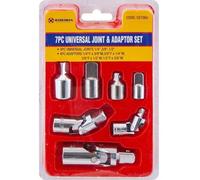Marksman 7Pc Universal Joint & Adaptor Set 1/4 3/8 1/2 Inches Socket Converter Drive