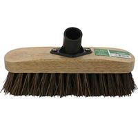 Marksman 9" Stiff Deck Scrub Broom Head With Bracket Yard Brush Garden Sweeping Broom