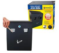 Marksman Ash Bin Steel Ashtray Large Outdoor Home Office Cigarette Cigar Waste Rubbish Wall Mounted