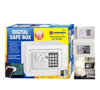 MARKSMAN Digital Steel Safe Secure Construction Electronic Home Office Business Hotel Cash Money Valuables SMALL WHITE Security Safety Box Compact Locking Bolts & 2 Keys UK FREE P&P