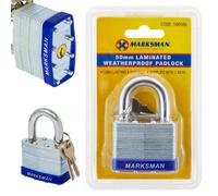 Marksman Heavy Duty Laminated Padlock 50mm Security Locker Toolbox Shed Gates Garage Multi Use