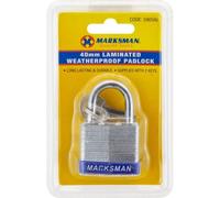 Marksman Heavy Duty Laminated Padlock Security Locker Garage Toolbox Shed Gates 40mm