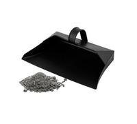 Marksman Metal Dustpan Matt Black Sturdy Dustpan For Use With Soft & Stiff Brushes 34Cm