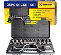 Marksman New 25Pc 1/2 Drive Metric Socket Extension Bar Set Garage Car Work Tool Kit In Case