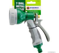 Marksman New 7 Dial Garden Hose Pipe Spray Gun Soft Grip Handle Multi Pattern Water Sprayer
