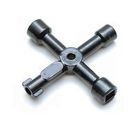 Marksman New Plumbers Tool 4 Way Service Utility Key Black Plastic 1 Key