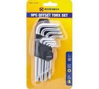 Marksman Offset Torx Key Set 9Pc Heavy Duty Hard Steel Security Spanner Hand Tool