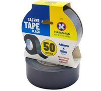 Marksman Pack Of 2 Black Gaffer Tape Duct Gaffer Strong Waterproof Multipurpose 48mm X 50M