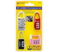 Marksman Pack Of 4 Padlock Set 3 Digit Combination Security Gates Sheds Luggage Waterproof
