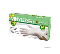 Marksman Powder Free Vinyl Disposable Gloves, Medium 100 pieces