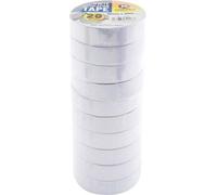 Marksman Set Of 10 Insulation Tape 19mm X 20M Rolls Waterproof Strong Craft White