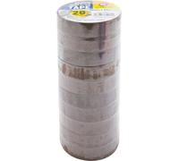 Marksman Set Of 10 Insulation Tape Rolls Waterproof Strong Craft Brown 19mm X 20M