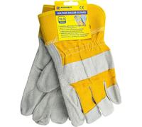 Marksman Set Of 2 Furniture Rigger Heavy Duty Work Gloves Leather Yellow 10.5 Inch