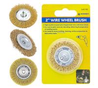Marksman Set Of 3 Rotary Steel Wire Wheel Brush 2 Inch Drill Polishing Set For Rust Removal