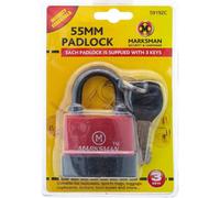 Marksman Weatherproof Heavy Duty Padlock 3 Keys Locker Outdoor Shed Lock 55mm