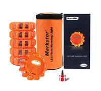 Markstor 6-Pack LED Road Flare Car Emergency Kit,Magnetic Base & Hook Road Flares Safety Light With 9 Flashing Modes,Roadside Flares Emergency Lights For Vehicles (6 Pack)
