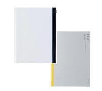 MARK'STYLE EDiT 5mm Gray Grid Paper Book & Refill Set, Soft Transparent PVC Cover with Pocket for Planning, Journaling, and Note-Taking (Ice White, B6)