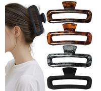 Markuii 5 Inch Large Unbreakable Hair Claw Clips, No Slip Matte & Glossy Not Easy to Break Square Clip for Women Thick Long Curly Hair, 4 Pack