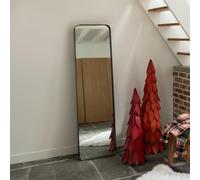 Markus Leaner Mirror - Dark Brown - Glass and Metal - 160cm x 44cm