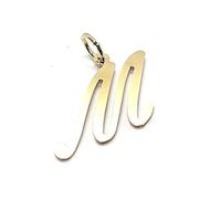 Markylis 18ct Gold on 925 Sterling Silver Large Script Alphabet Initial Letter Charm Pendant A-Z 25mm (Q)
