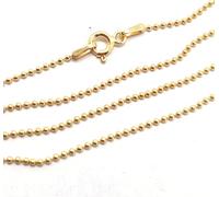 Markylis 18ct Gold on Sterling Silver Necklace Chain Ball Bead Link - 1mm - Choose your size (16)