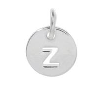 Markylis - SOLID 925 Sterling Silver Round Disc Letter Alphabet Initial Jewellery Charm Pendant A-Z Charms - 10mm - Choose your letter (Z)