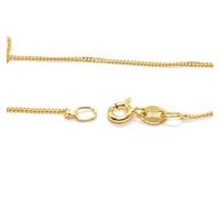 Markylis - Solid Italian 18ct Gold on Sterling Silver Curb Link Necklace Chain for Women Ladies and Children - 1mm - 16inch - 16"