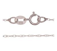 Markylis - Solid Italian 9ct White Gold Fine Twisted Prince of Wales Twist Rope Link Style Chain Jewellery Necklace for Women and Ladies - 0.8mm - 20inch - 20"