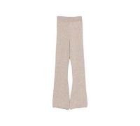 Marl-Knit Flared Trousers - female - Ely Ely - Wide Trousers - Beige - XS - Trousers XS
