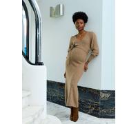 Marl Knit Maxi Dress for Maternity chocolate