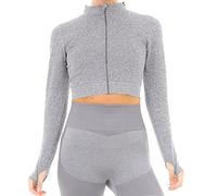 MARL WITH RIB SEAMLESS JACKET GREY L