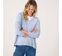 MarlaWynne Collection 3/4 Sleeve Baby Boucle Knit Tunic NAVY 2XL